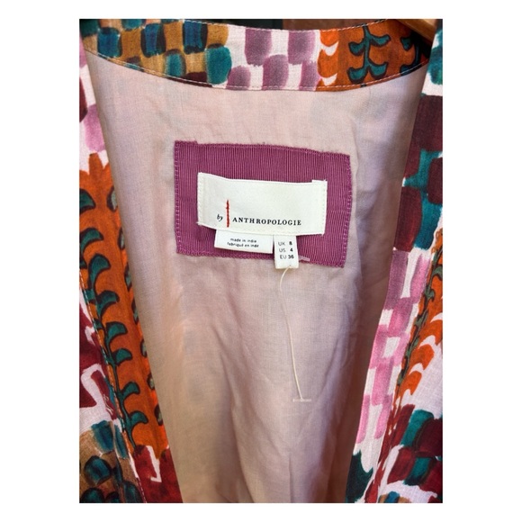 NWOT Anthropologie Versatile Abstract Top in Teal Combo  Size 4 - Picture 11 of 14